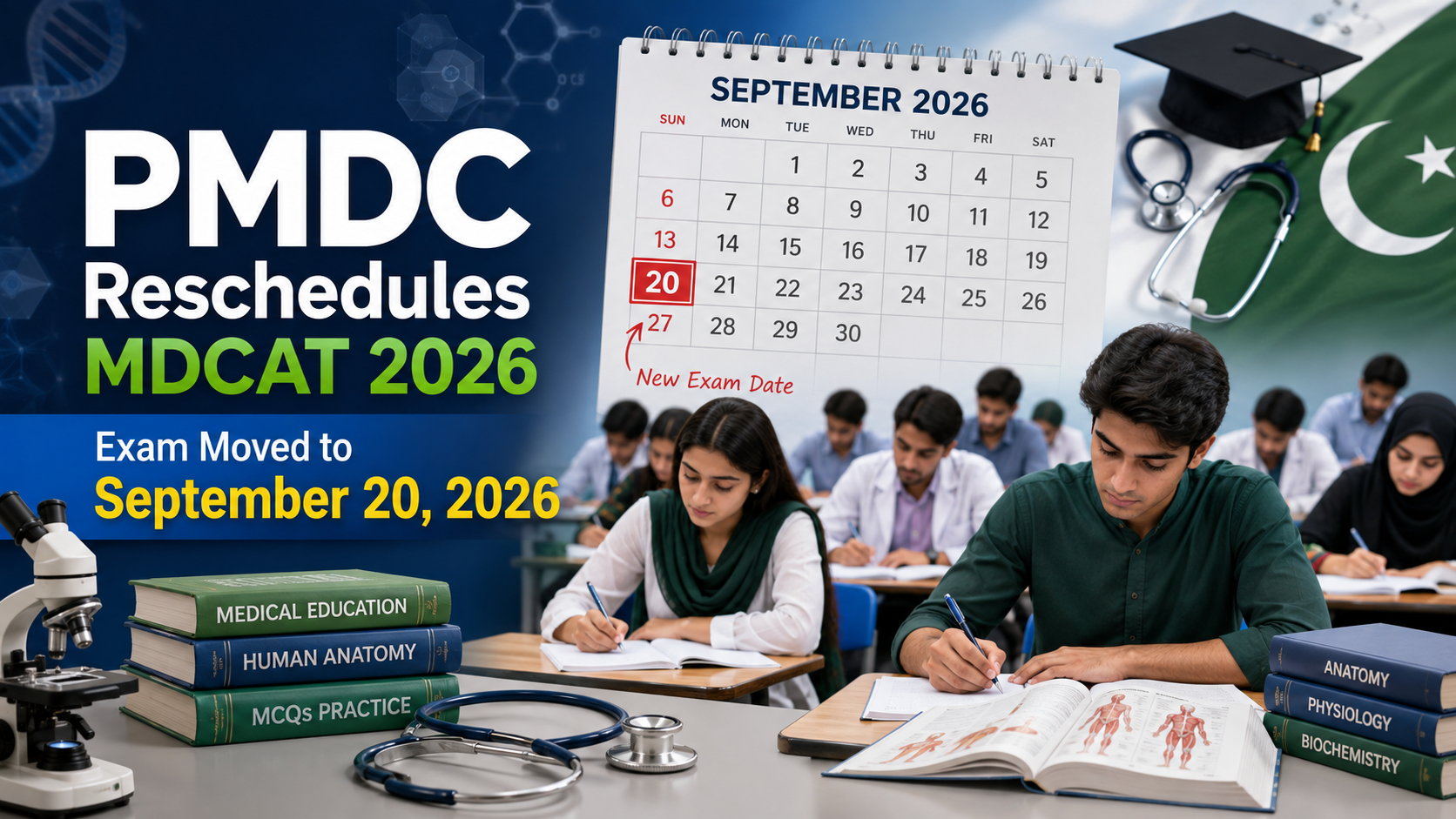 PMDC Reschedules MDCAT 2026 Exam to September 20 Across Pakistan