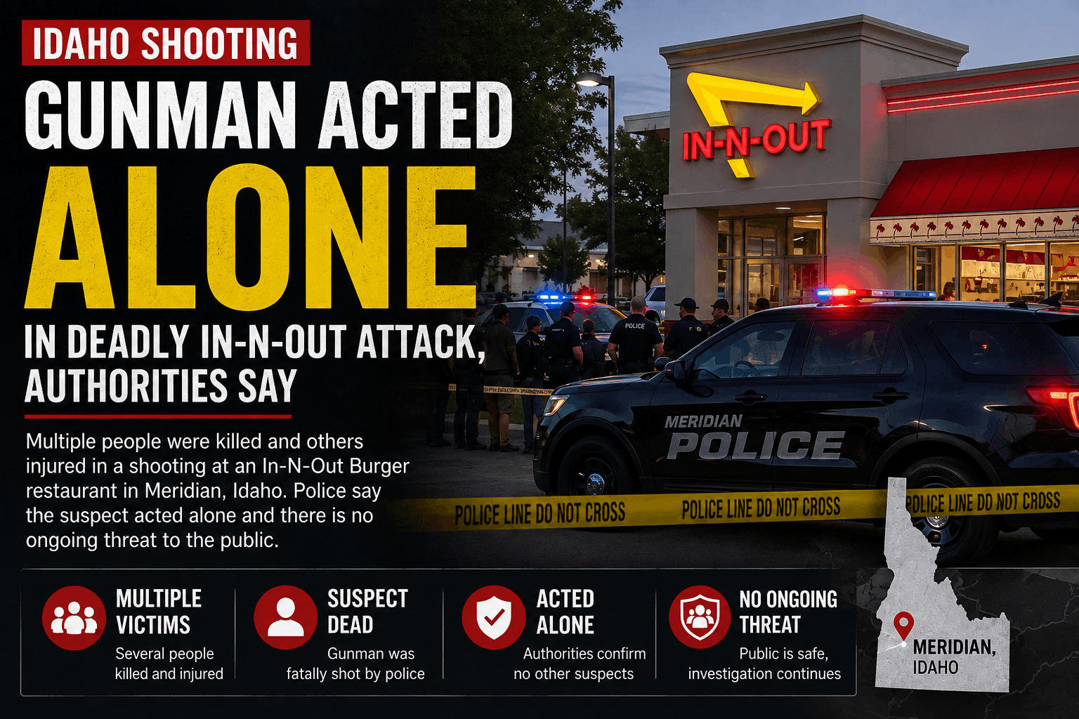 Gunman Acted Alone in Deadly Idaho In-N-Out Shooting, Authorities Confirm